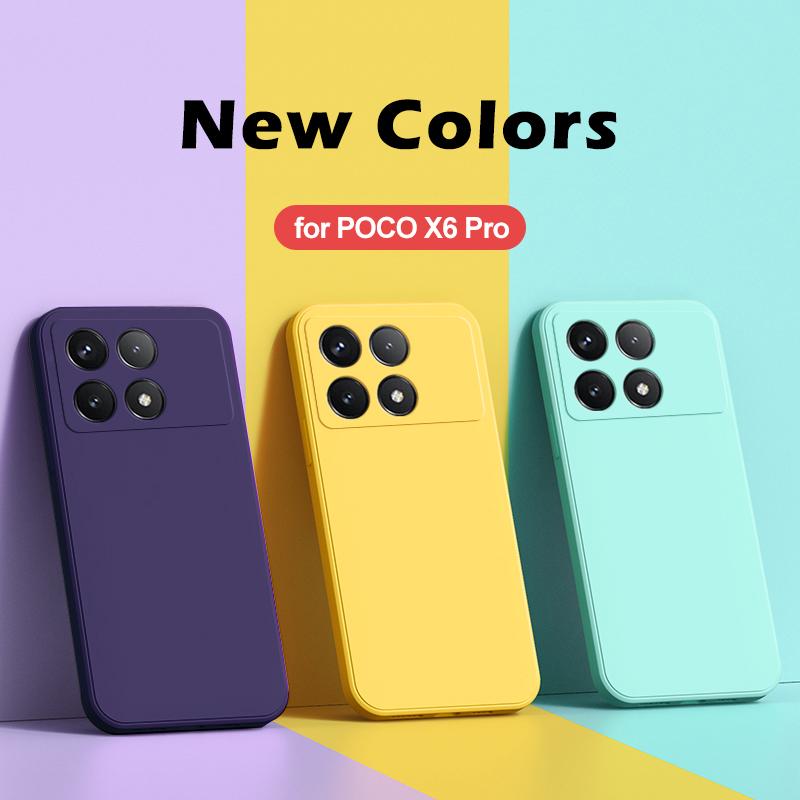 Для Poco X6 Pro Роскошные жидкие силиконовые мягкие чехлы для телефонов