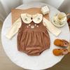 Korean Baby Girl Jumpsuit: Long-Sleeved Embroidered Two-Piece Overalls for Spring and Autumn