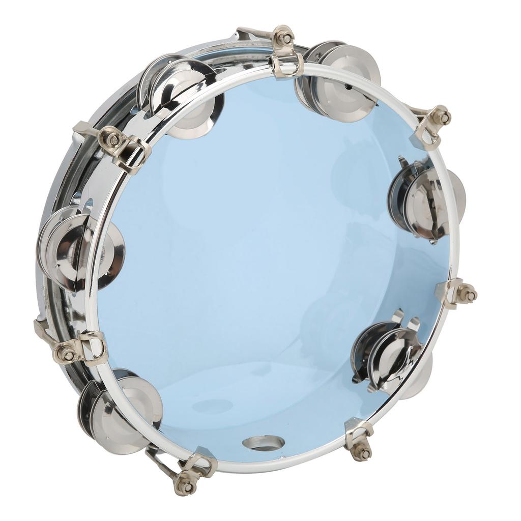 MBAT Tambourine Регулируемый тон Двухрядные колокольчики Ручной ударный инструмент 8 дюймов Blue