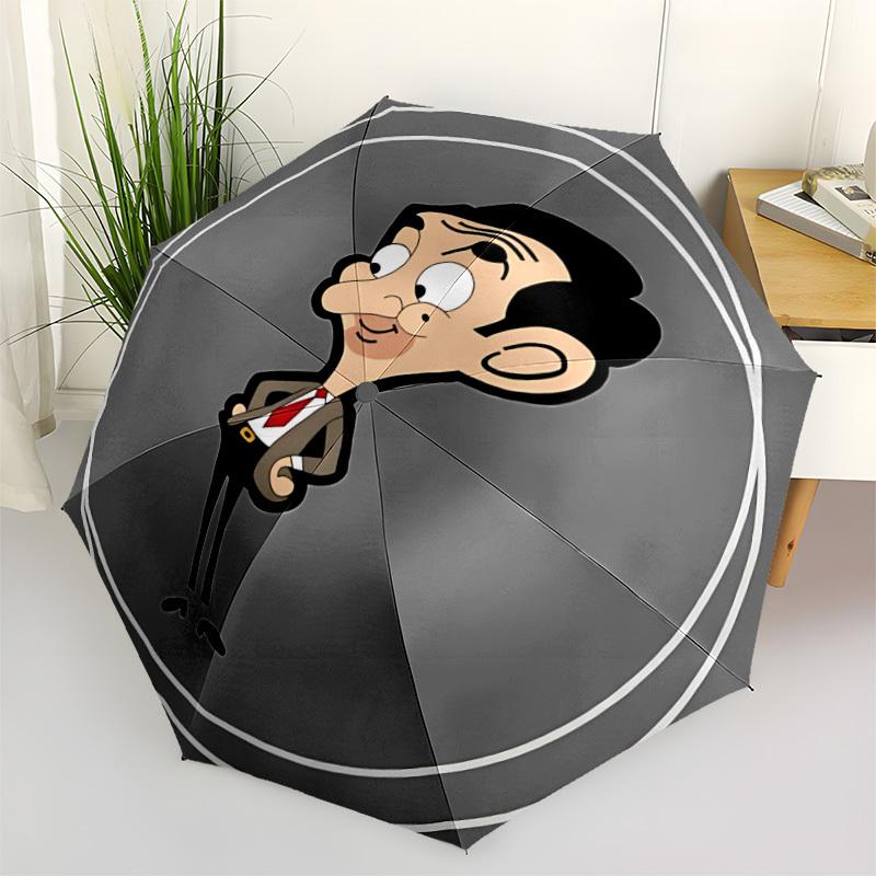 1pc Mr. Bean, Cartoon Automatic Open/Close Umbrella Folding Umbrella, Portable Compact Travel Umbrella, Birthday/Christmas Gift for Men & Women