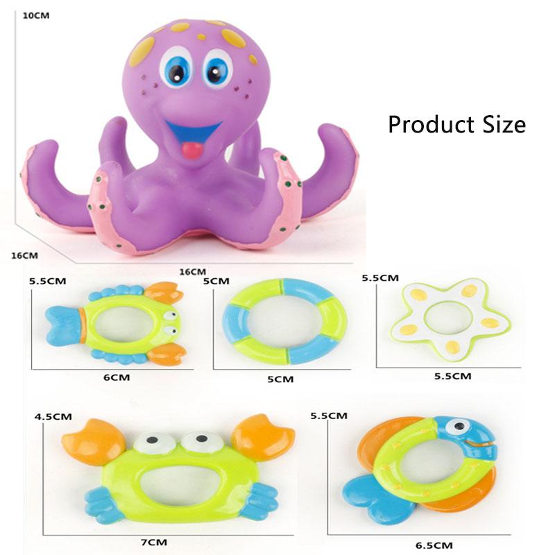 Игрушки для купания младенцев Игровые водные игрушки Забавная игра с кольцебросом в ванну Бассейн для купания Обучающая игрушка для детей Младенцев Детей Подарок