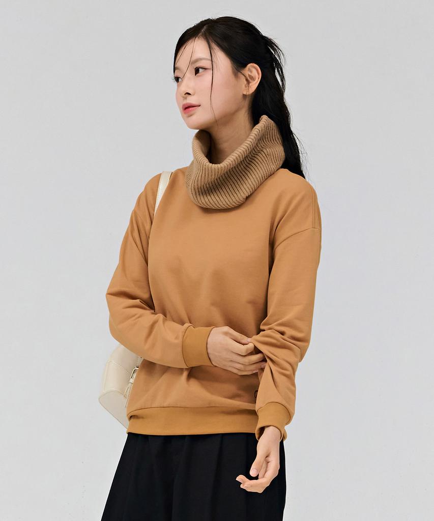 CHASECULT Women'S Loose Fit Daily Fleece-Lined Sweatshirt - Camel
