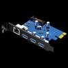 Ugreen Гигабитная сетевая карта PCI-E с 3-портовым USB 3.0 концентратором (Китайская версия)