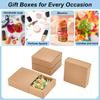20pcs Kraft Paper Storage Gift Drawer Boxes Gift Packaging Case for Wedding Party Supplies BurlyWood Square 12x12x4cm Inner Diameter: 10x10cm