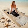 1PC Custom Name Pug Dog Portrait Background Beach Towel Highly Absorbent And Sand-Resistant Towel for Swimming, Pool, Yoga, And Travel Lightweight