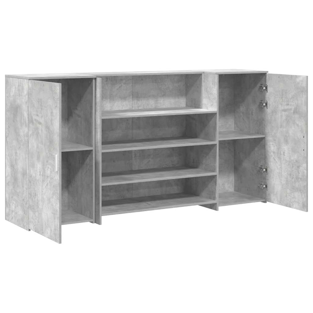 Biurko Recepcyjne Betonowe Szare 200X50X103,5 Cm Drewno Klejone