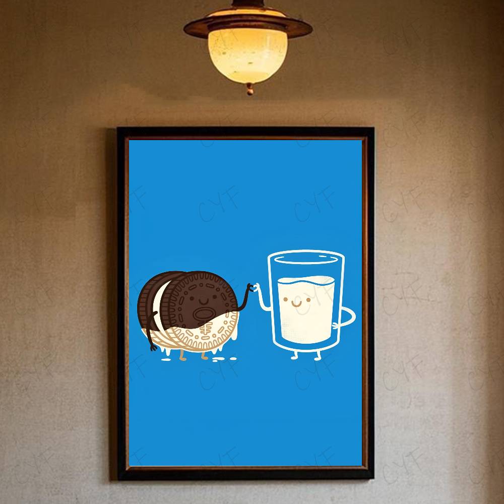 Funny Food Fancy Art Poster Home Living Bed Room Bar Hallway Sticky Wall Art Printing Waterproof Aesthetic Decor