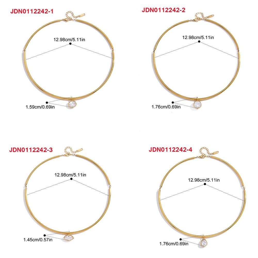 Gold Plated Pendant Necklace Stainless Steel Neck Collar Retro Neck Chain Fashion Jewelry