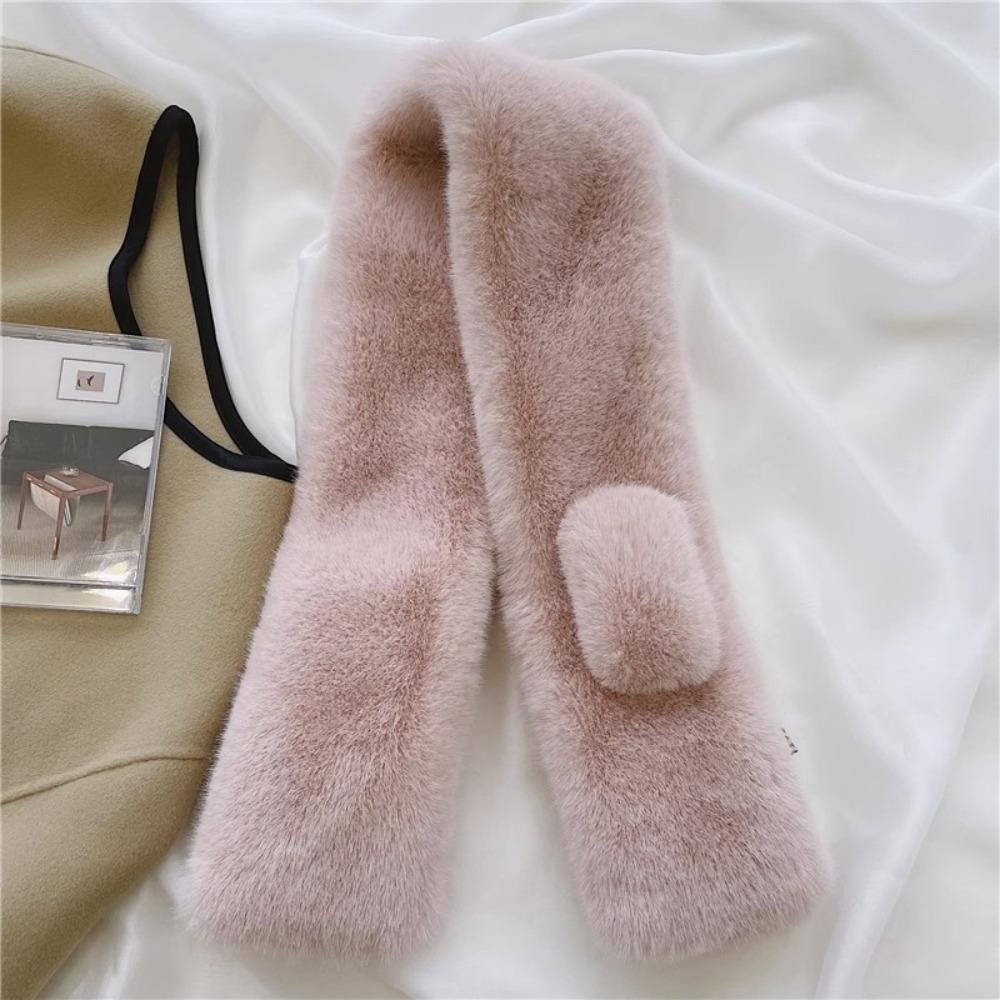 Windproof Plush Scarf Thick Neck Shawl Fashion Cross Neck Scarf Gift