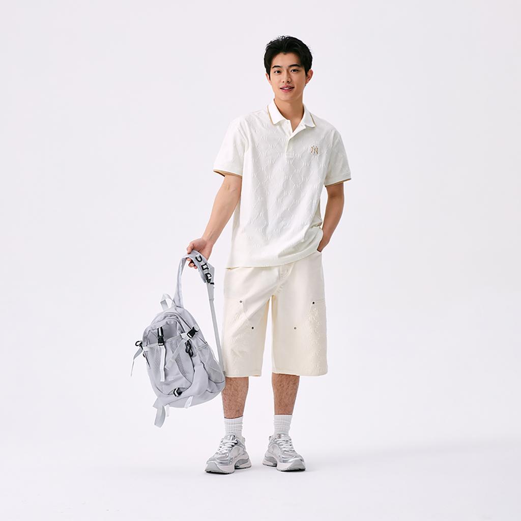 MLB MONOGRAM SS25 Джинсовые шорты Мужские Белые 3LDPM0253-50CRD