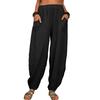 Summer Women's Casual Pants, Loose Casual Cotton and Linen Pants,Wide Leg Home Harun Pants