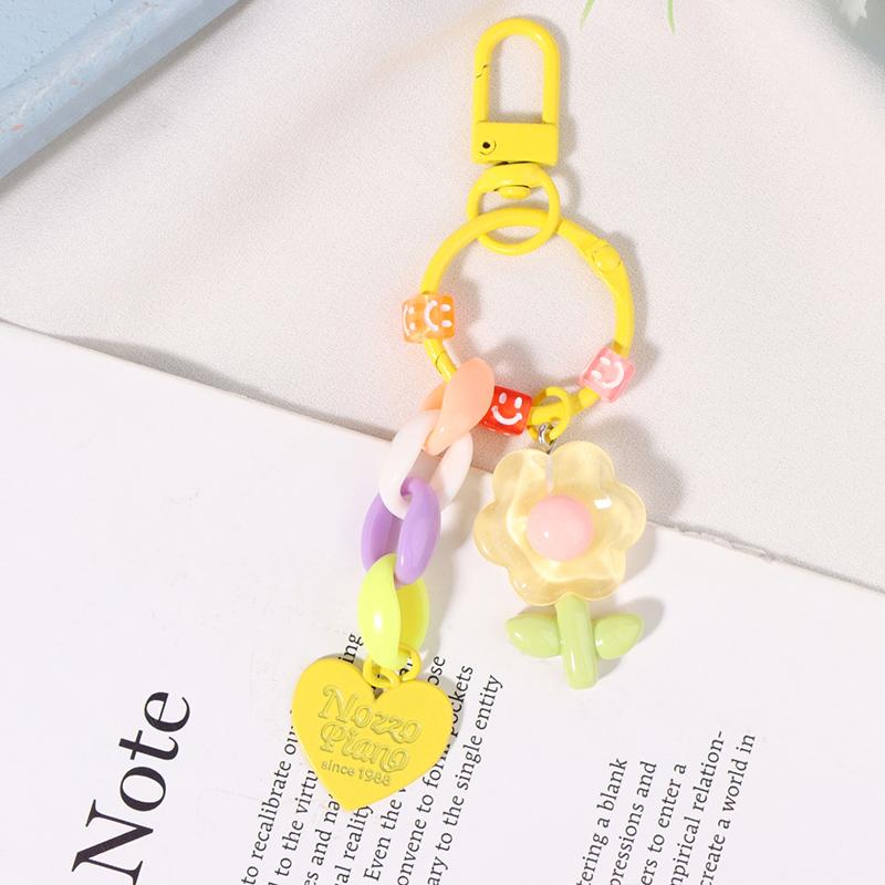 Милый брелок-тюльпан с цветочным кулоном, кольцо для ключей Love, рюкзак, автомобильные подвески, украшение для сумки, аксессуары