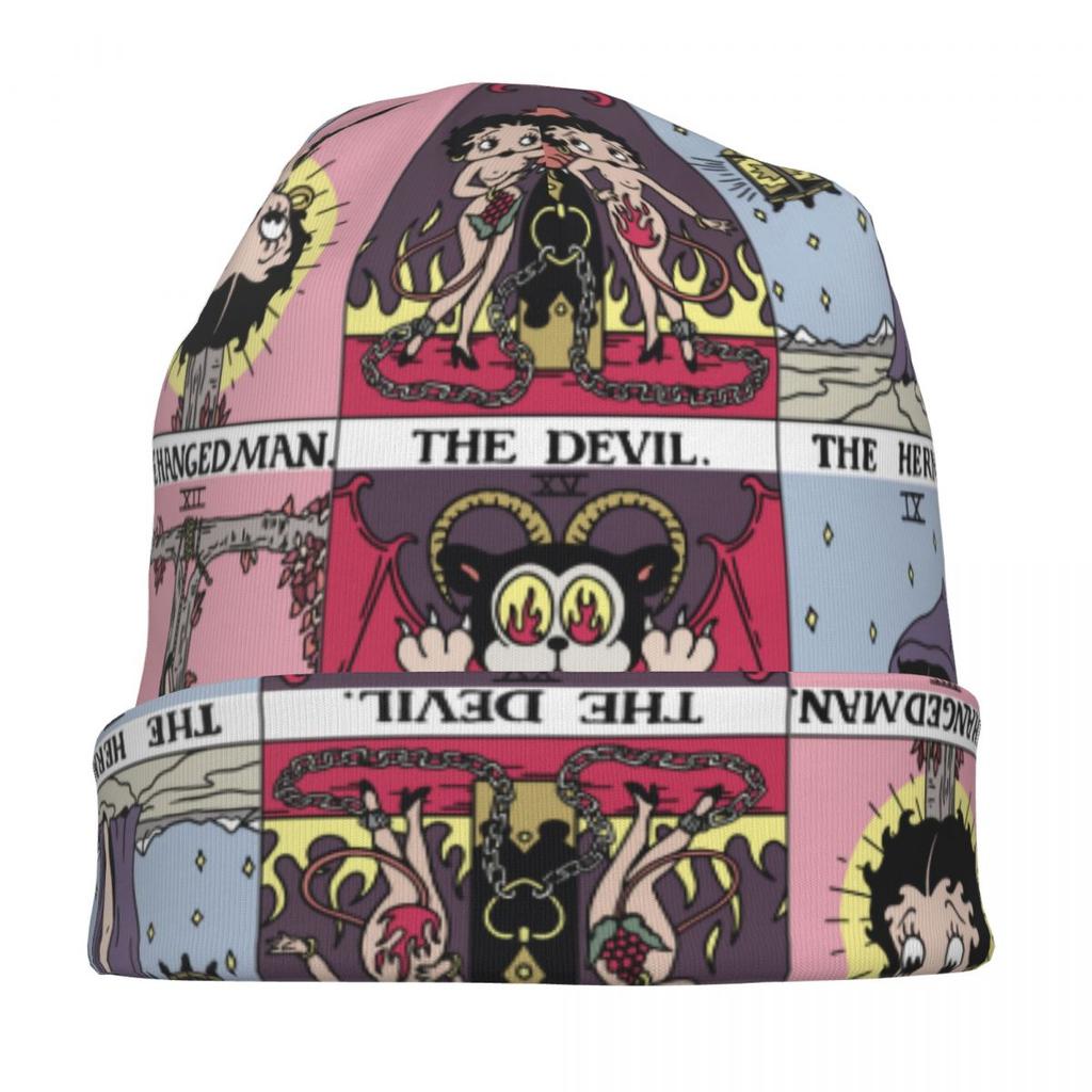 Винтажные карты Таро, дизайн Mrs Boop, шапки-бини, женские забавные зимние шапки с героями мультфильмов Bettys, женские шапочки Skullies