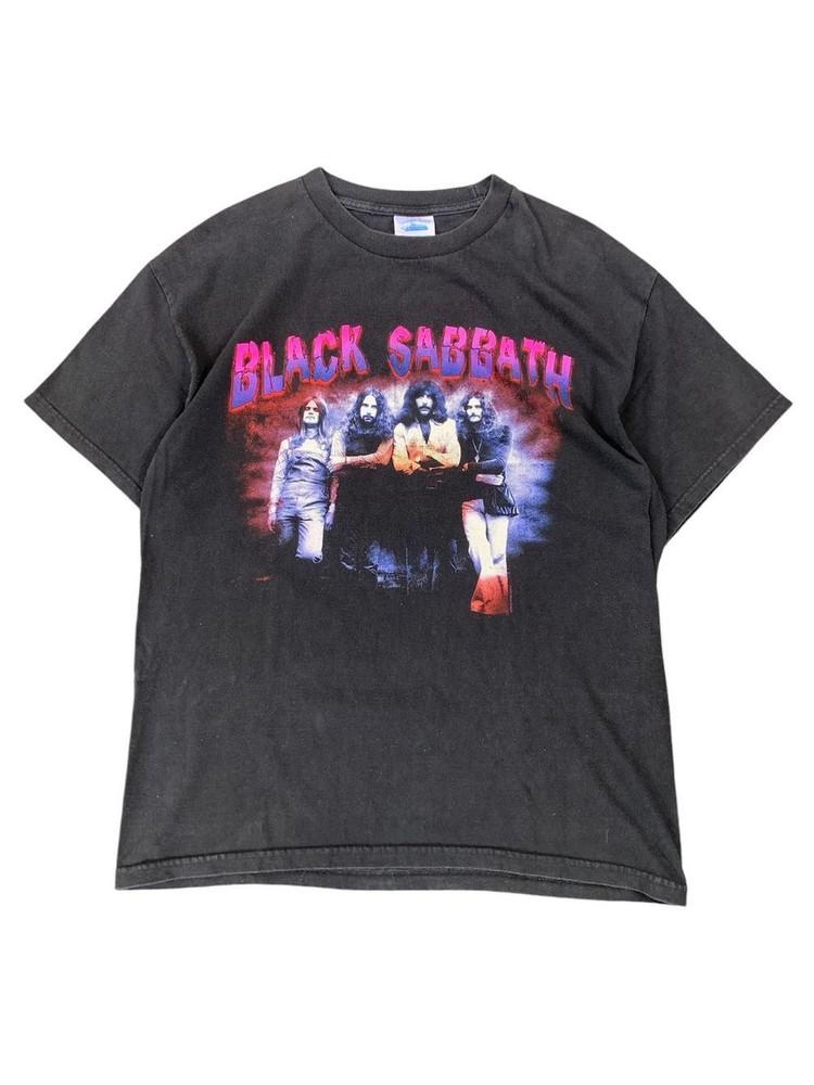 Винтажная футболка унисекс Black Sabbath, базовый стиль, черная, 2000-е, репринт KH8755