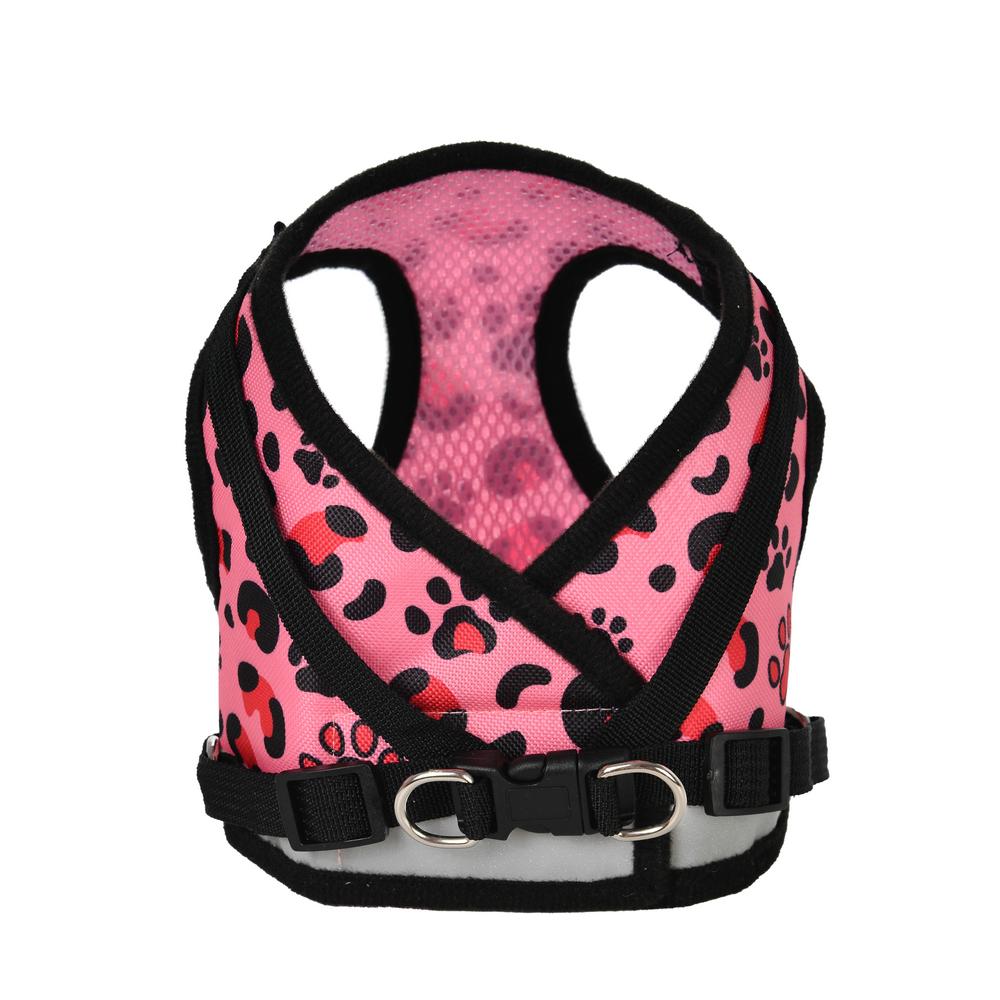 Pet Dog Harness Leash Set For Small Medium Dogs Reflective No Pull Mesh Puppy Cats Harness Vest Leopard Print Outdoor Chihuahua Pug Accessories