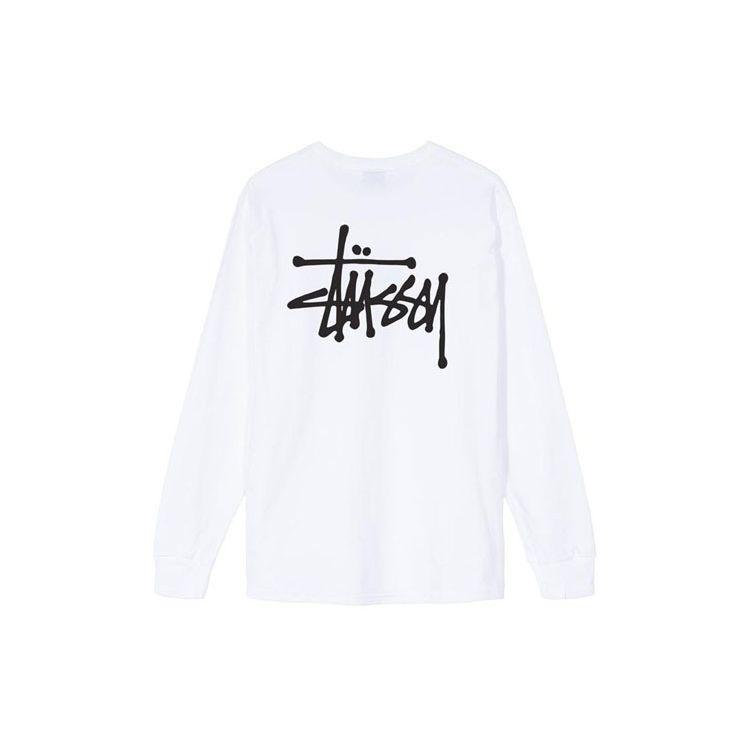 Stussy Базовая футболка с длинным рукавом Унисекс Топы Белый 1994143