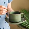 Ceramic Coffee Cup and Saucer Set with Spoon European Luxury Breakfast Cup Ins Retro Light Luxury High-value Small Cup and Saucer