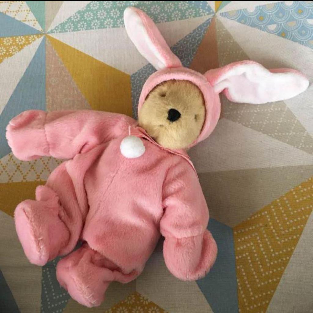 [USED] Teddy Bear Rabbit Kigurumi 20cm Material Co. Bear Plush Toy Kigurumi