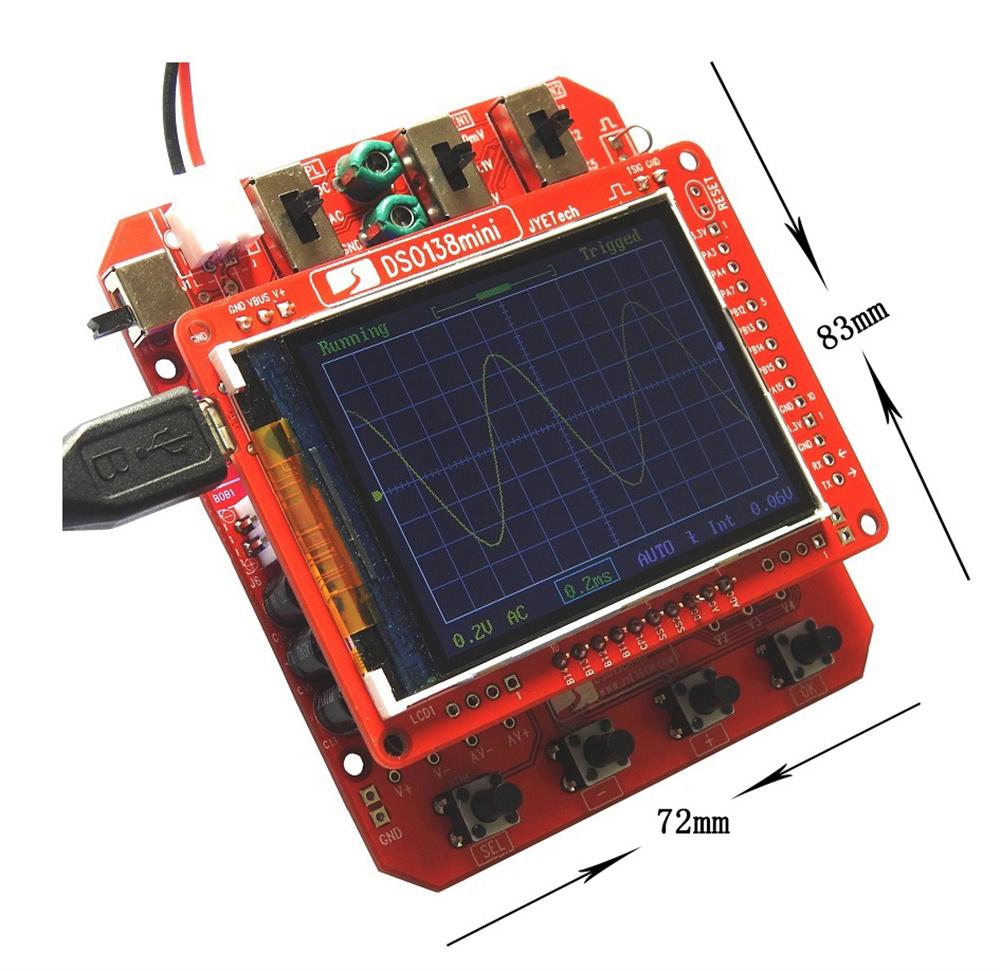 Цифровой осциллограф DSO138mini в комплекте с акриловым защитным корпусом