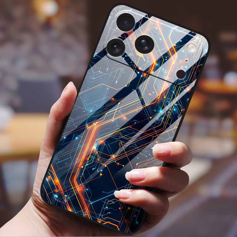 Phone Case for iphone 17 pro max iphone17 Air Tempered Glass Hard Back Cover Bumper 17pro Funda Cartoon Anime Fashion Pattern