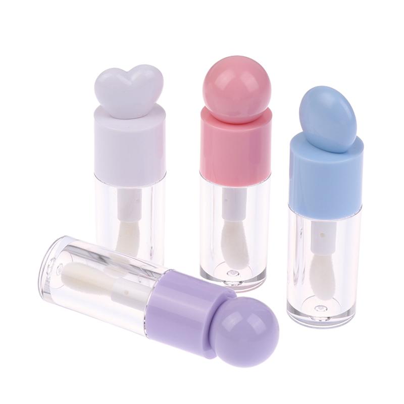 Transparent 4ml Lip Gloss Tube Matte Thick Rod Large Brush Head Empty Bottle Lips Glaze Container Makeup Packaging Material