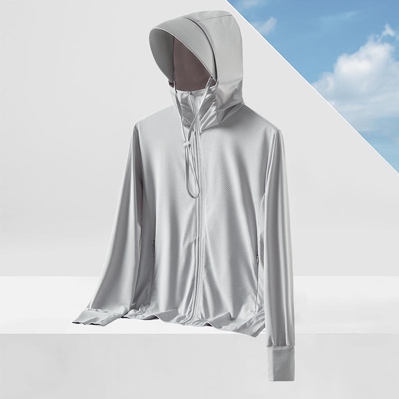 UPF50+ Ice Silk Sun Protection Jacket with Detachable Hood - Breathable Anti-UV Outerwear for Men and Women