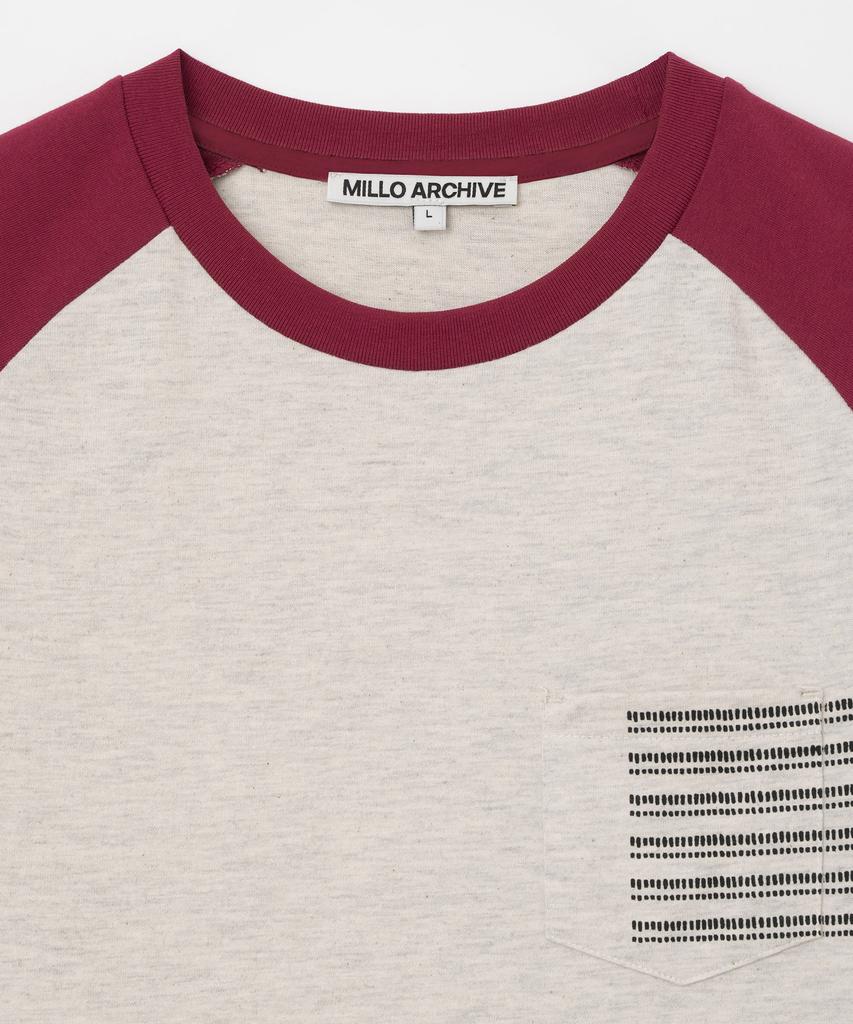 MILLO ARCHIVE Dot Print Pocket Raglan T-Shirt [Burgundy]
