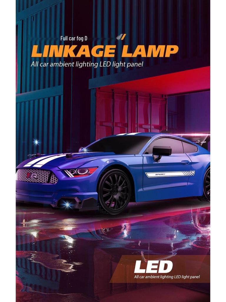 1/24 AE86 RC Drift Car with Lights: High-Speed, Four-Wheel Drive, Rechargeable Mini GTR for Boys