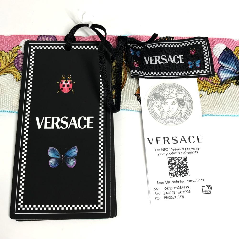 VERSACE Dua Lipa Butterfly logo ladybug BandeauScarf Scarf silk Multicolore