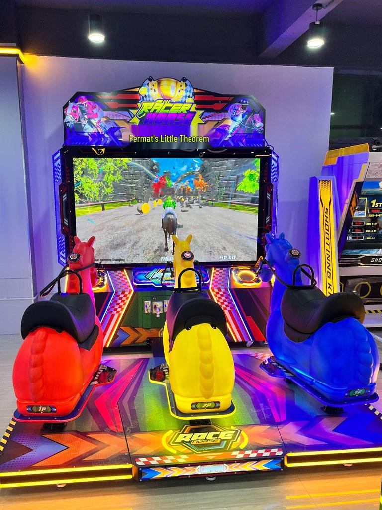 Three-Person Interactive Horse Racing Game Machine for Children and Parents