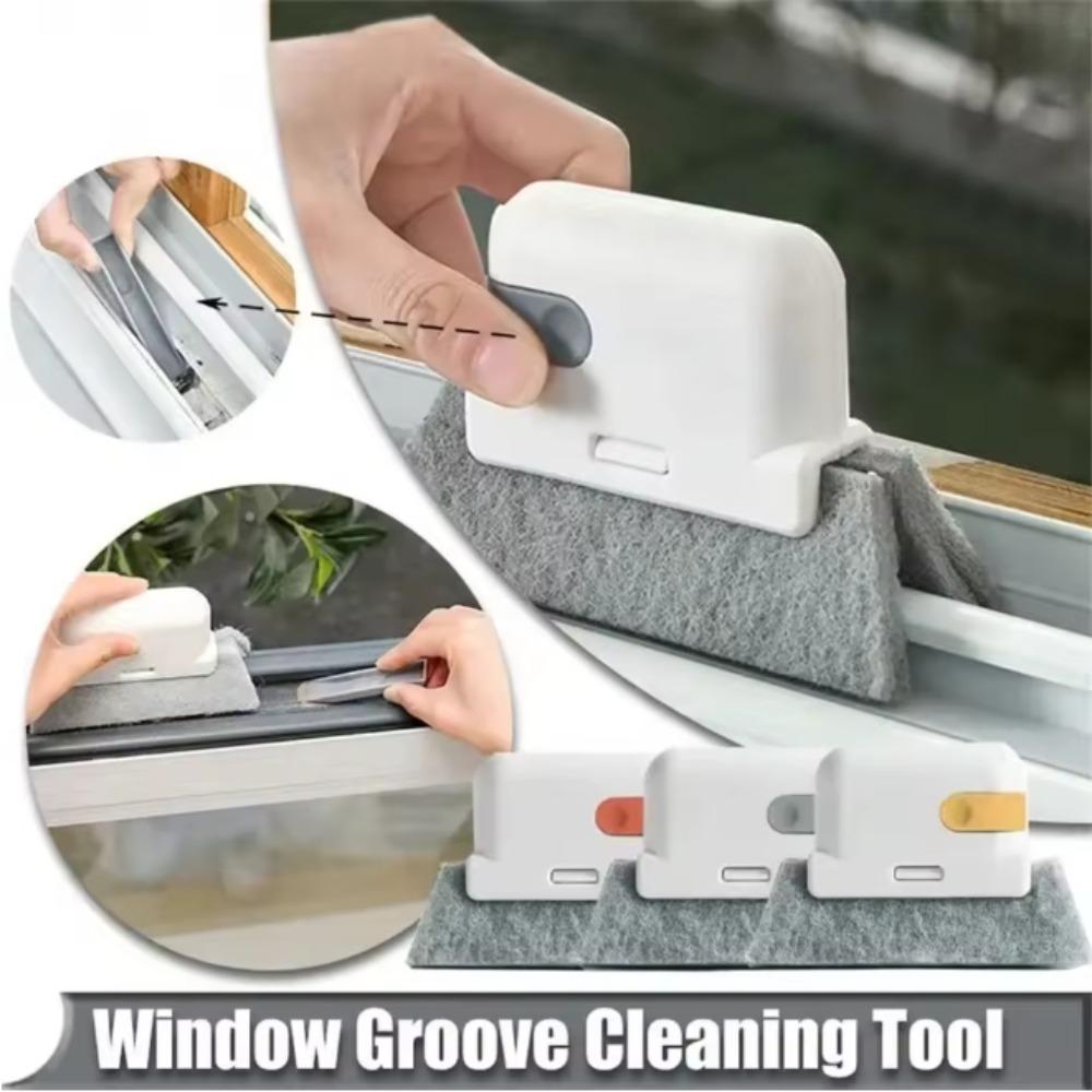 2 in 1 Groove Cleaning Tool Window Frame Door Groove Cleaning Brush Sliding Door Track Cleaning Tools Hand-held Crevice Cleaner