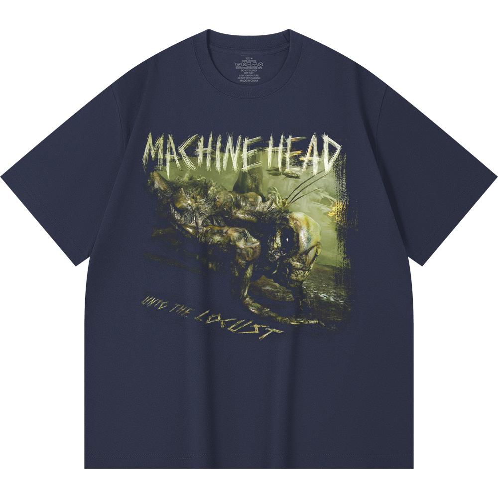 Хлопковая футболка плотностью 230 г/м² 100% Хлопок Heavy Metal Футболка с принтом рок-группы Популярная музыка Унисекс Тяжелая хлопковая футболка
