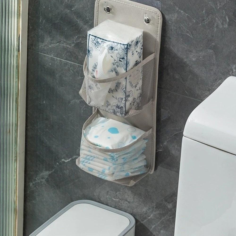 Large Capacity Mesh Storage Basket No Drill Breathable Wall Mounted Basket Space Saving Bathroom Organizer Dorm