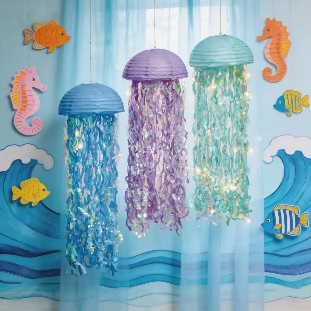Semi-Circular Shape Jellyfish Paper Lantern Jellyfish Party Decoration Ocean Theme Party