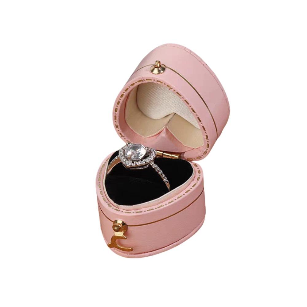 Exquisite Engagement Ring Box Display Holder Jewelry Storage Box Small Ring Bearer Box  Unisex