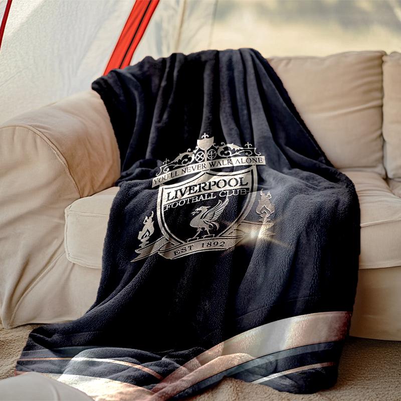 [1pc Liverpool FC Blanket] All-Season Blanket - Cozy Blanket for Sofa Couch Home Decoration, Digital Printed Nap Blanket