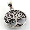 [R4543] - Artisan Silver Pendant 'Tree of Life' Aged Silver - 14 Mm