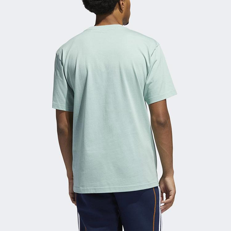 Adidas Originals Trefoil Surreal Summer Printed Knit Breathable Crew Neck T-Shirt Men Tops Grey-Green GN3903