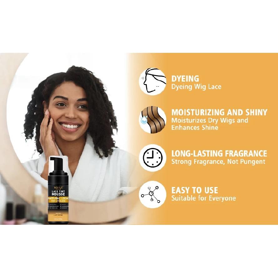 GOIPLE Wig Installation Kit Set with Lace Tint Mousse Melting Spray Wig Glue Remover Wax Stick Edge Control & Tools Wig Kit for Beginners & Daily