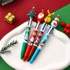 Christmas Cartoon Santa Claus 4-Color Click-Action Ballpoint Pen
