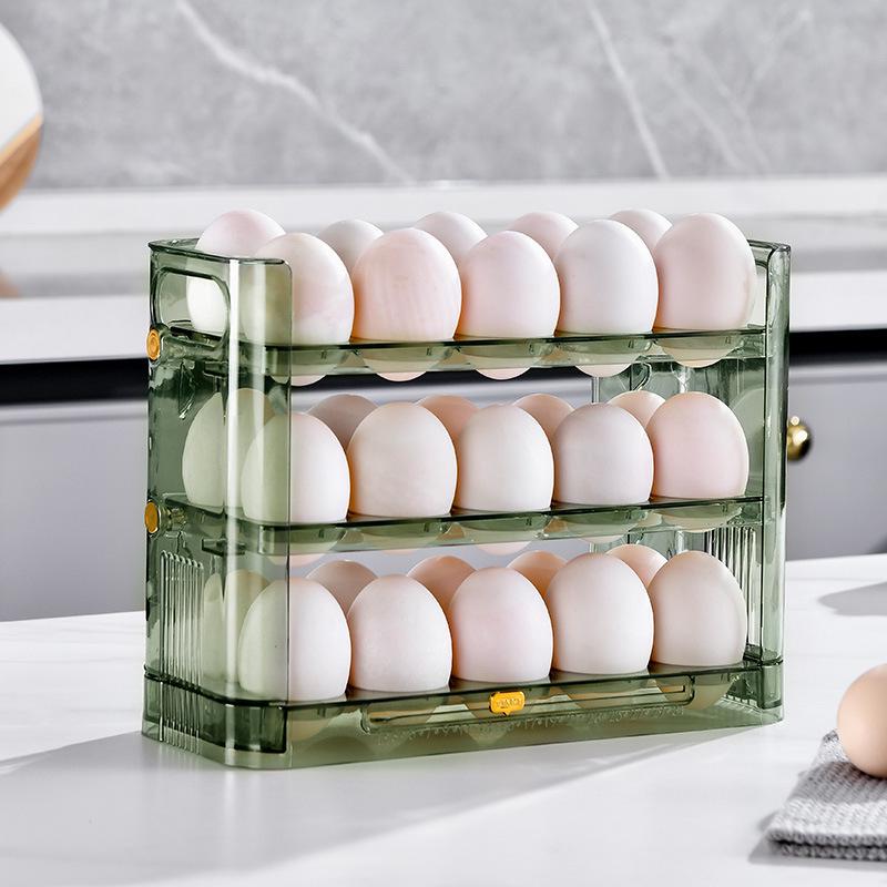 Food-Grade Flip Lid Egg Storage Tray for Refrigerator Door