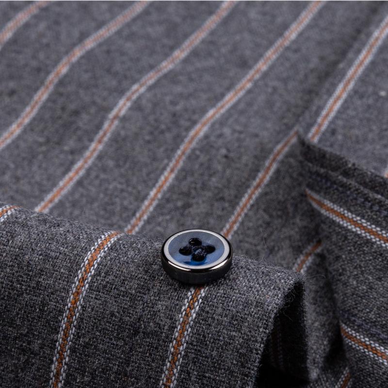 Новые мужские рубашки в клетку из 100% хлопка, ткань с начесом, с длинным рукавом, классический клетчатый дизайн, полосатый деловой повседневный стиль с карманом, стандартная посадка