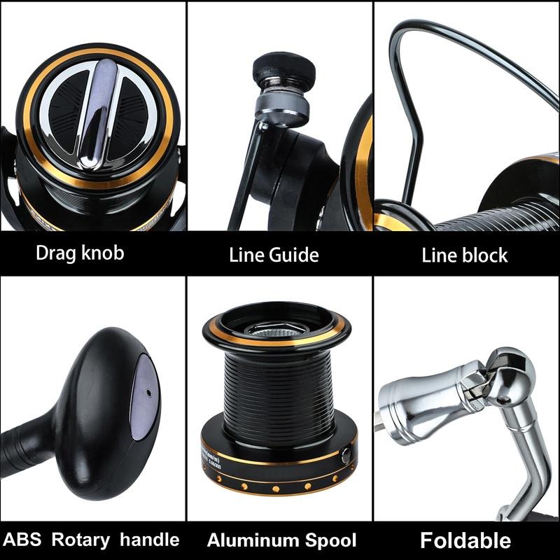 Катушки для морской рыбалки, размер 6000-11000, спиннинговая катушка для морской воды, алюминиевая катушка с ЧПУ, большая катушка с ручкой, катушка для троллинга