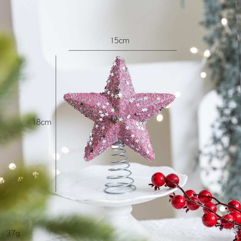 Christmas Glowing Tree Topper Five-Pointed Star Shining Lamp Xmas Colorful Topstar Ornaments Navidad Decora