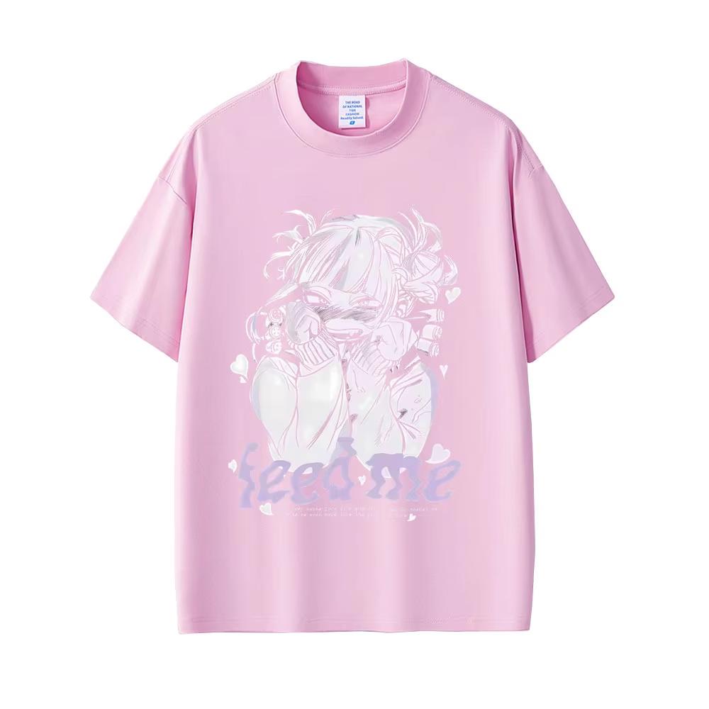 Anime My Hero Academia Tshirt Cute Sexy Toga Himiko Graphic Tshirts Unisex Women Cartoon Unisexga pure cotton Short Sleeve T Shirts