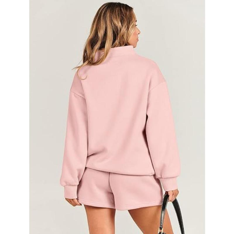 Женский однотонный свитер с вставными карманами на весну и осень, повседневный комплект из двух предметов