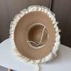 Ladies' Straw Hat Summer Lace Ribbon Sun Hat Sweet and Fashionable Beach Hat Summer Sun Protection Big Brimmed Cool Hat