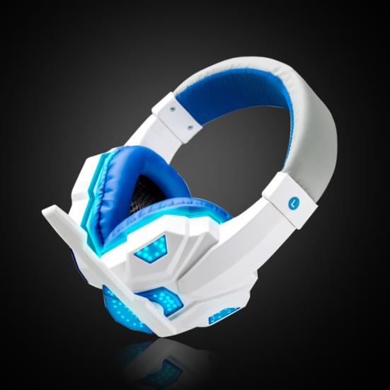 LED Light Soft Ear Muff Adjustable Over-ear PC Notebook Gaming Wired Headset