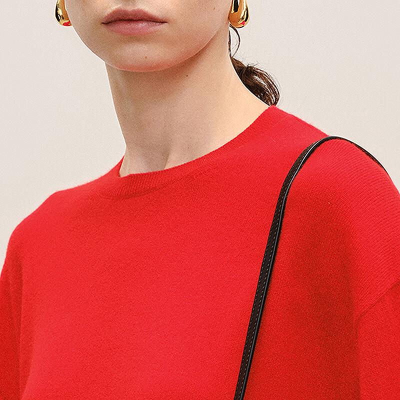 LESS Женский пуловер с круглым вырезом и длинными рукавами из чистого кашемира