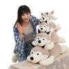 Cute Gray Lying Posture Husky Plush Doll Toy For Cuddly Play And Collection
